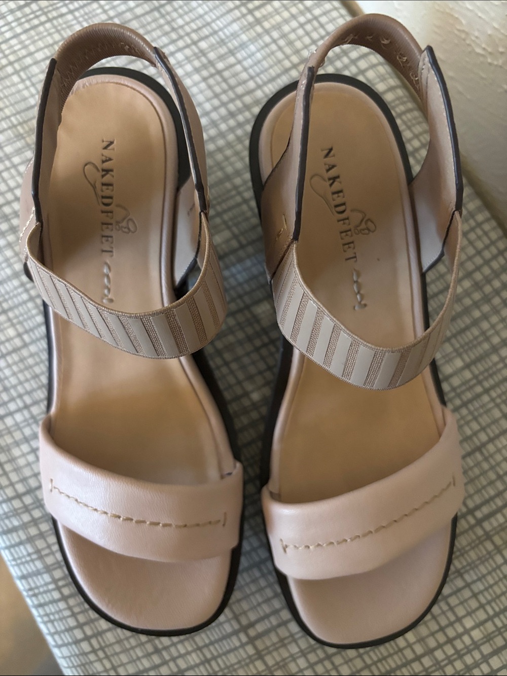 New: Naked Feet Women's Blush Slingback Sandals